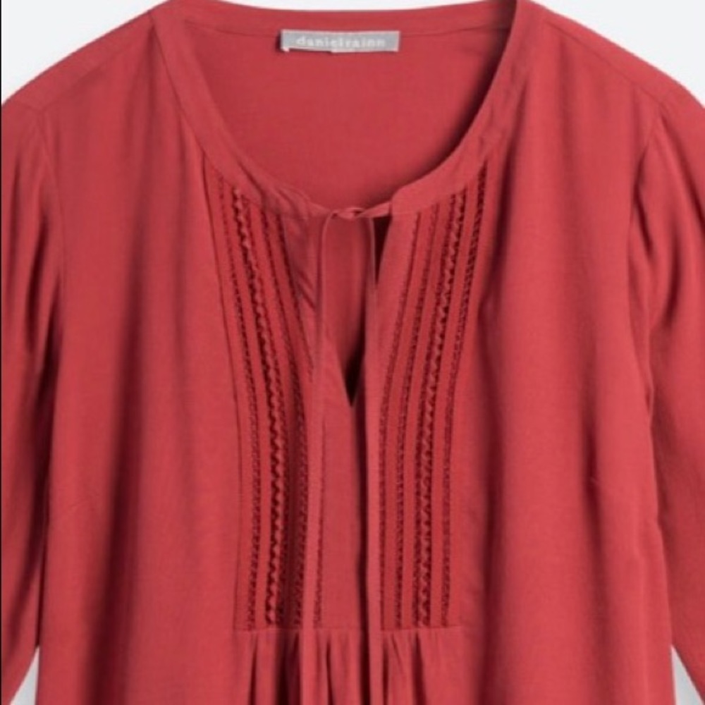 New with tags Burnt Orange Tie Neck Top perfect for office